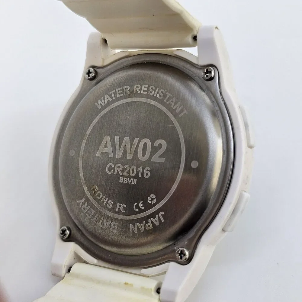 Beeasy AW02 Men's Ultra Slim Digital Watch 44MM White Plastic Bands New‎ Battery